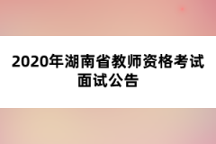 2020年湖南省教師資格考試面試公告