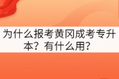 為什么報考黃岡成考專升本？有什么用？