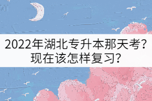 2022年湖北專(zhuān)升本那天考？現(xiàn)在該怎樣復(fù)習(xí)？