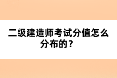 二級(jí)建造師考試分值怎么分布的？