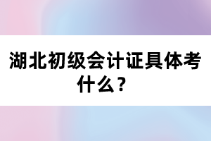 湖北初級會計(jì)證具體考什么？