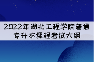 2022年湖北工程學(xué)院專升本《工程識圖與工程力學(xué)》考試大綱