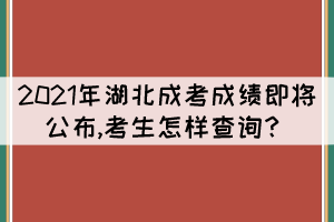 2021年湖北成考成績即將公布,考生怎樣查詢？