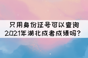 只用身份證號(hào)可以查詢2021年湖北成考成績(jī)嗎？