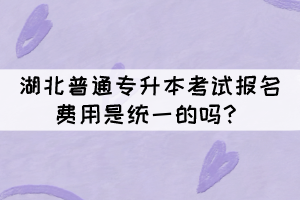 湖北普通專升本考試報名費用是統(tǒng)一的嗎？