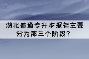 2022年湖北普通專(zhuān)升本報(bào)名主要分為那三個(gè)階段？