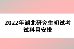 2022年湖北研究生初試考試科目安排