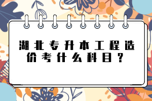 湖北專升本工程造價(jià)考什么科目？