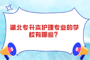 湖北專升本護(hù)理專業(yè)的學(xué)校有哪些？