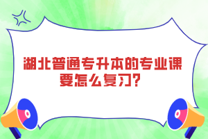 湖北普通專升本的專業(yè)課要怎么復(fù)習(xí)？