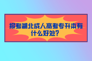 報(bào)考湖北成人高考專升本有什么好處？