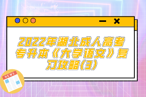 2022年湖北成人高考專(zhuān)升本《大學(xué)語(yǔ)文》復(fù)習(xí)攻略(3)