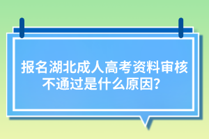 報(bào)名湖北成人高考資料審核不通過是什么原因？