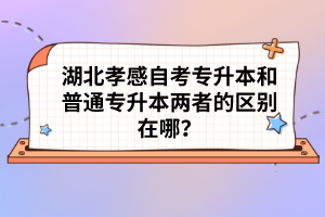 湖北孝感自考專升本和普通專升本兩者的區(qū)別在哪？