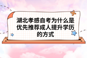 湖北孝感自考為什么是優(yōu)先推薦成人提升學(xué)歷的方式