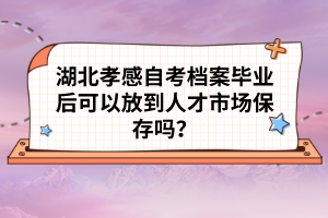 湖北孝感自考檔案畢業(yè)后可以放到人才市場保存嗎？