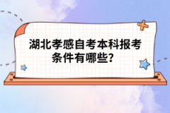 湖北孝感自考本科報考條件有哪些？