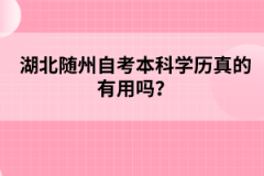 湖北隨州自考本科學(xué)歷真的有用嗎？