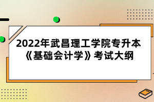 2022年武昌理工學院專升本《基礎會計學》考試大綱