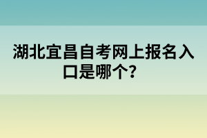 湖北宜昌自考網(wǎng)上報名入口是哪個？