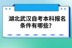 湖北武漢自考本科報(bào)名條件有哪些？