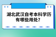 湖北武漢自考本科學(xué)歷有哪些用處？