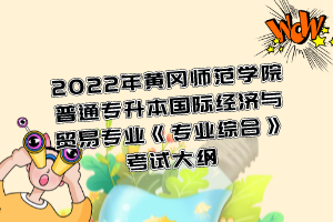 2022年黃岡師范學(xué)院普通專升本國(guó)際經(jīng)濟(jì)與貿(mào)易專業(yè)《專業(yè)綜合》考試大綱