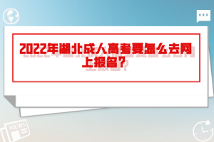 2022年湖北成人高考要怎么去網(wǎng)上報名？