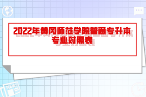 2022年黃岡師范學(xué)院普通專升本專業(yè)對照表