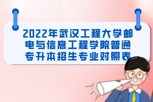 2022年武漢工程大學(xué)郵電與信息工程學(xué)院普通專升本招生專業(yè)對(duì)照表