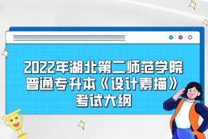 2022年湖北第二師范學(xué)院普通專升本《設(shè)計(jì)素描》考試大綱