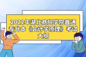 2022年湖北商貿(mào)學院普通專升本《會計學原理》考試大綱