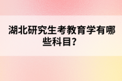 湖北研究生考教育學(xué)有哪些科目？