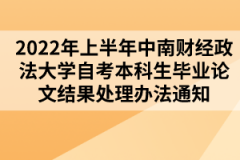 2022年上半年中南財經(jīng)政法大學(xué)自考本科生畢業(yè)論文結(jié)果處理辦法通知