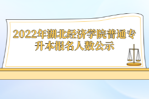 2022年湖北經(jīng)濟學院普通專升本報名人數(shù)公示