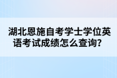 湖北恩施自考學(xué)士學(xué)位英語考試成績怎么查詢？