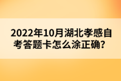 2022年10月湖北孝感自考答題卡怎么涂正確？