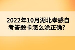 2022年10月湖北孝感自考答題卡怎么涂正確？