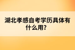 湖北孝感自考學(xué)歷具體有什么用？