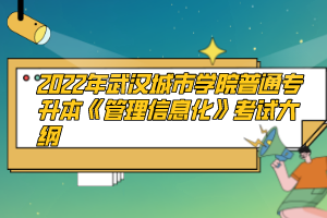 2022年武漢城市學院普通專升本《管理信息化》考試大綱