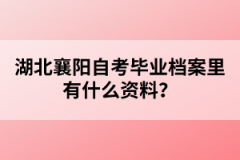 湖北襄陽自考畢業(yè)檔案里有什么資料？