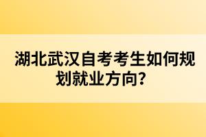 湖北武漢自考考生如何規(guī)劃就業(yè)方向？