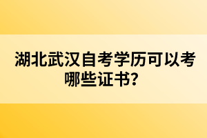 湖北武漢自考學(xué)歷可以考哪些證書？