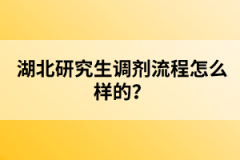 湖北研究生調(diào)劑流程怎么樣的？