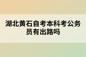 湖北黃石自考本科考公務(wù)員有出路嗎