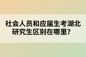 社會人員和應(yīng)屆生考湖北研究生區(qū)別在哪里？