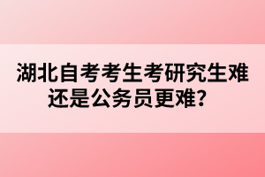 湖北自考考生考研究生難還是公務員更難？