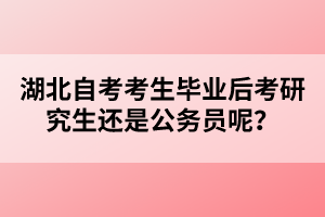 湖北自考考生畢業(yè)后考研究生還是公務(wù)員呢？