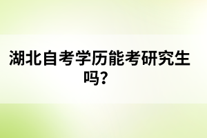 湖北自考學(xué)歷能考研究生嗎？