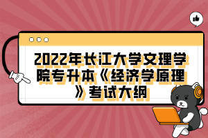 2022年長江大學文理學院專升本《經(jīng)濟學原理》考試大綱